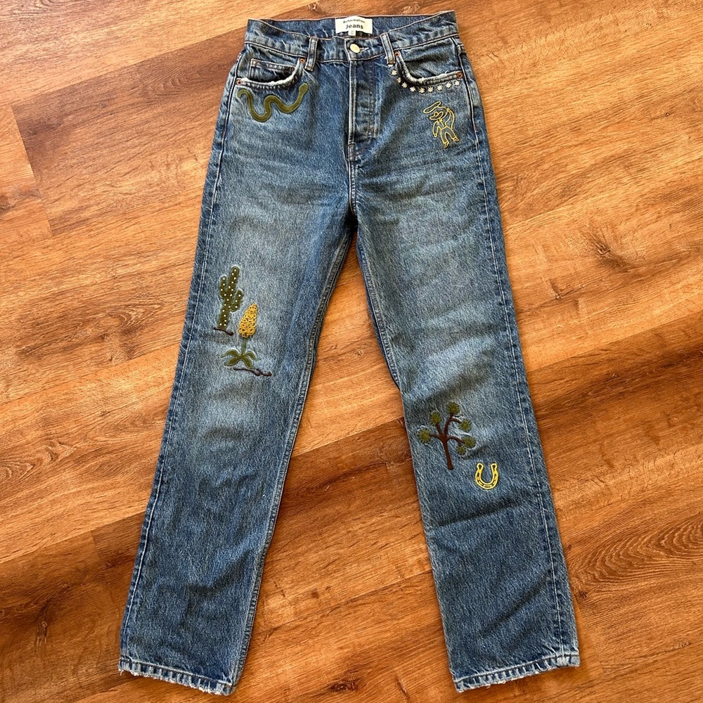 embroidered reformation jeans